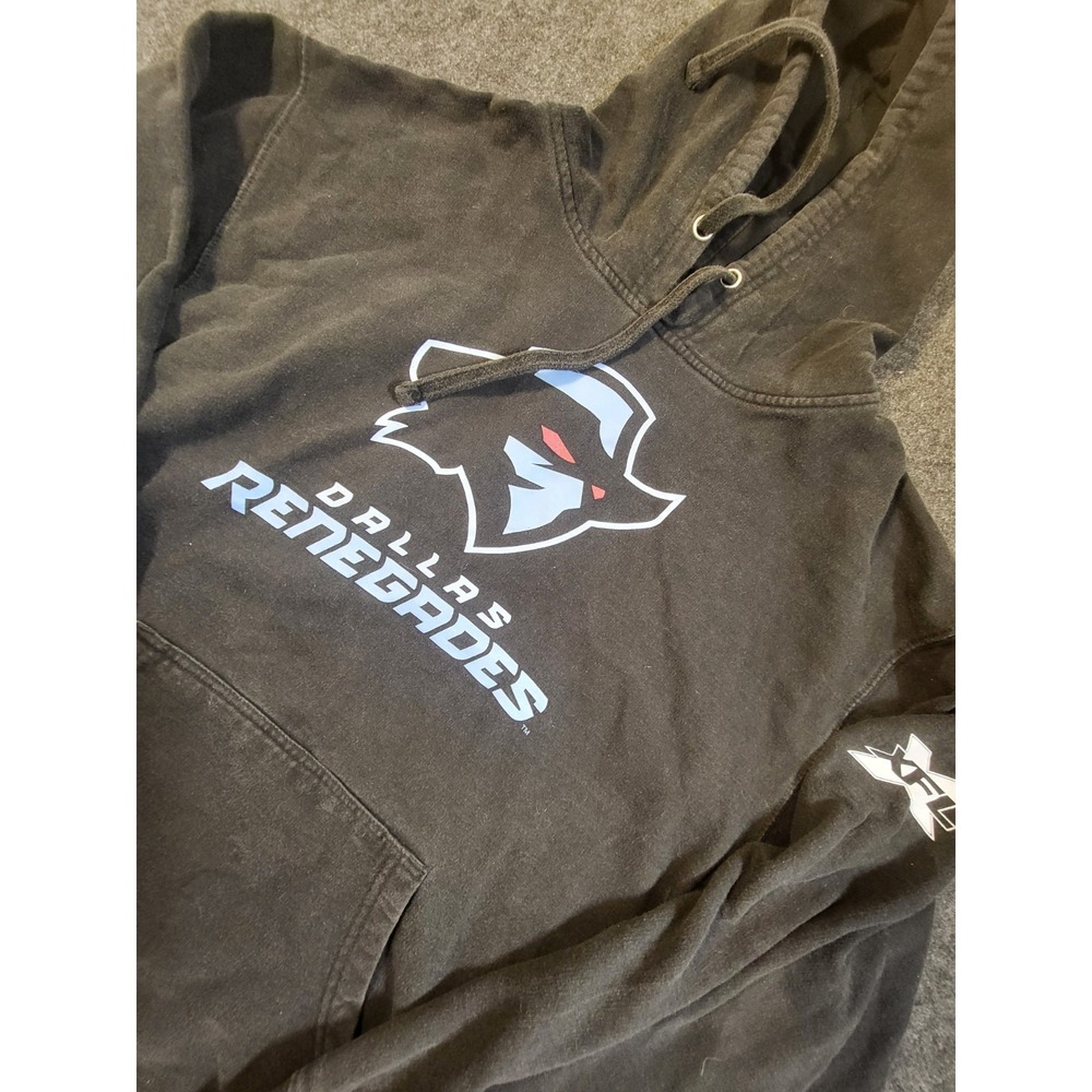 Dallas Renegades Football Pullover Sweatshirt Hoodie XFL Black Men's Size L
